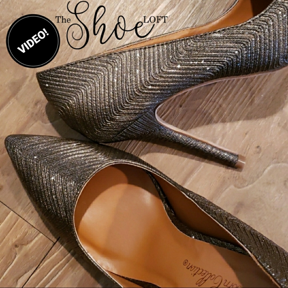Herringbone Bronze Sparkle Pumps GORGEOUS